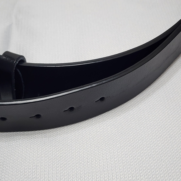 Men's Designer Inspired Black Leather Belt GG Western - Picture 4 of 5